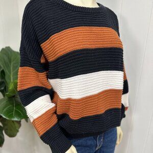 Striped Knit Sweater Sophie Rue Size Medium